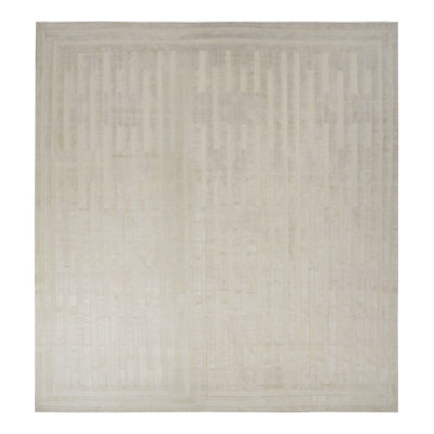 Textural Handmade Kilim Silk Striped Area Rug