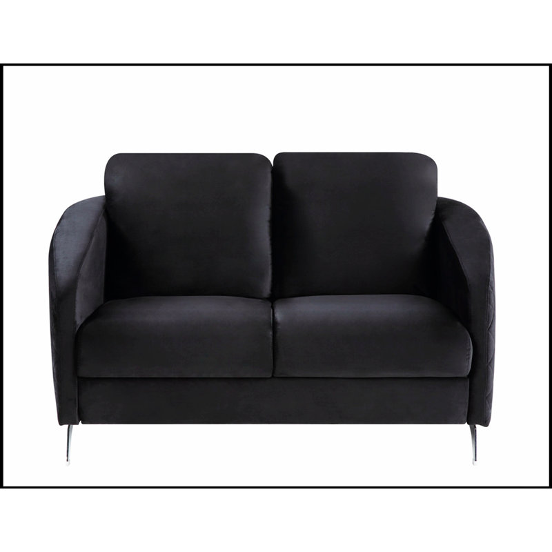 Causeuse moderne chic en velours noir Livia