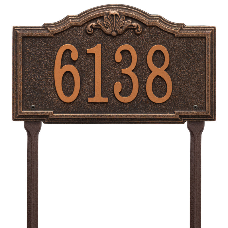 Gatewood Personalized Standard 1-Line Lawn Address Sign, Oil Rubbed Bronze, Yes