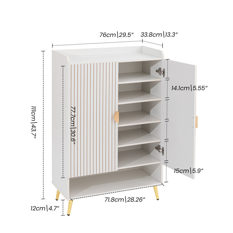 Armoire de rangement pour chaussures, Blanc