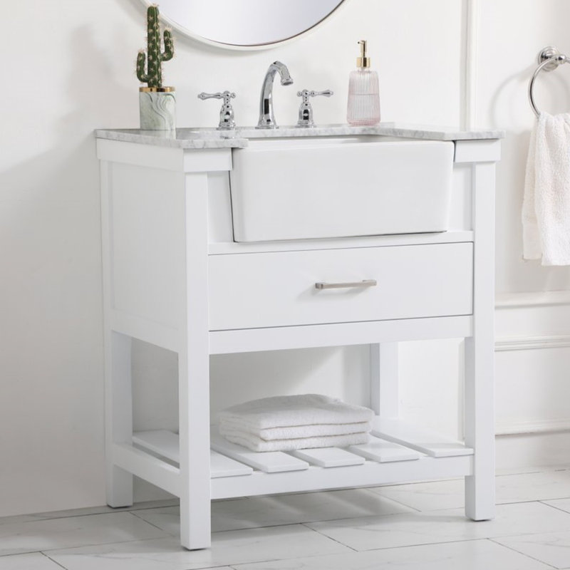 Meuble-lavabo simple 30 po Pelaghia, Blanc