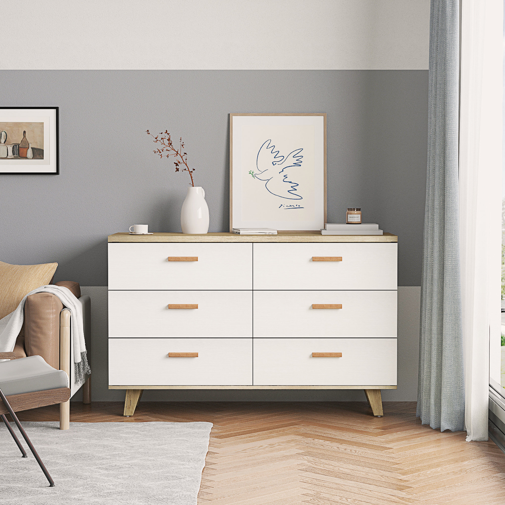 Wrought Studio Kapor 6 - Drawer Dresser | Wayfair