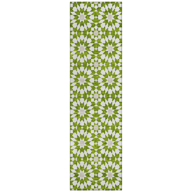 Washable Floral Indoor / Outdoor Rug, Runner 2'3" x 7'6"