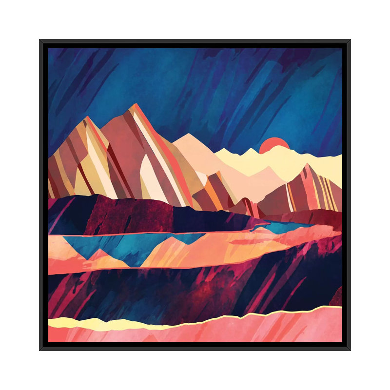 « désert valley »-impression SpaceFrog Designs, H 18 po x l 18 po x P 1,5 po, Toile avec cadre noir, Pas de tapis