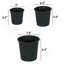 Pot de fleurs rond 5 po - pots de jardin en plastique avec drainage (paquet de 5)