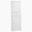 Grande armoire de rangement pour salle de bain, armoire de rangement autoportante avec tiroir et tablette réglable, panneau de fibres à densité moyenne avec finition peinte, blanc (ancien numéro de référence: WF312727AAK)-11414307
