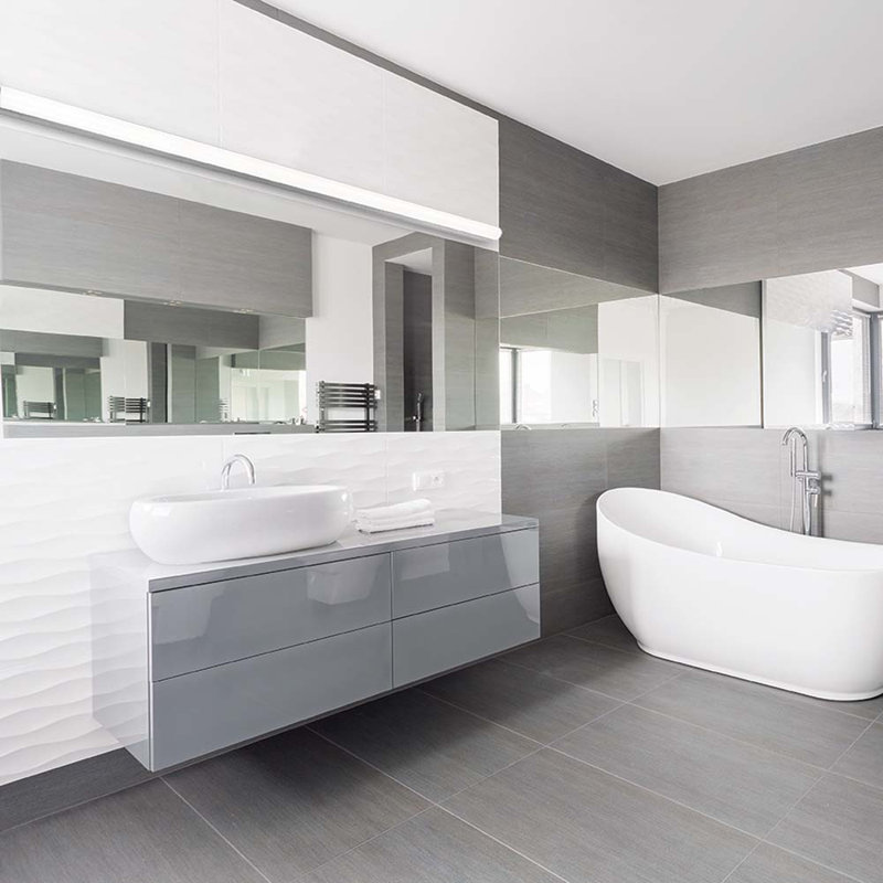 Barre d'éclairage de salle de bain 1 lumière DEL Foshee, Aluminium brossé