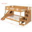 Lit superposé double au-dessus de grand lit PlayNest avec glissière et escalier de rangement pour enfants-134494032