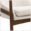 Fauteuil d'appoint Mid-Century moderne avec structure en bois massif et dossier haut pour le salon