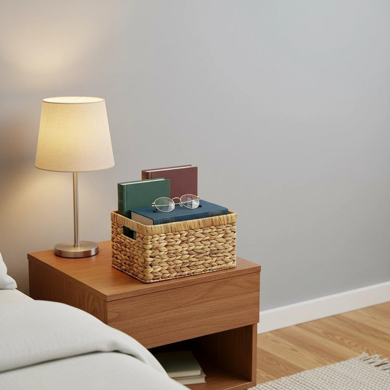 Bacs en osier tissés à la main avec poignées intégrées - Paniers de rangement pour garde-manger, cuisine, salle de bain et salon
