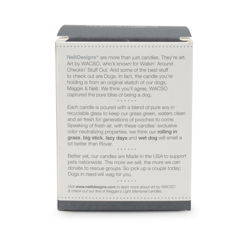 Fresh Rain Scented Soy Jar Candle with Dog Design