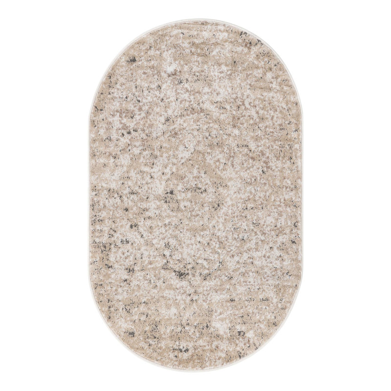 Cantrell Oriental Beige Area Rug, Oval 3'1" x 5'3"
