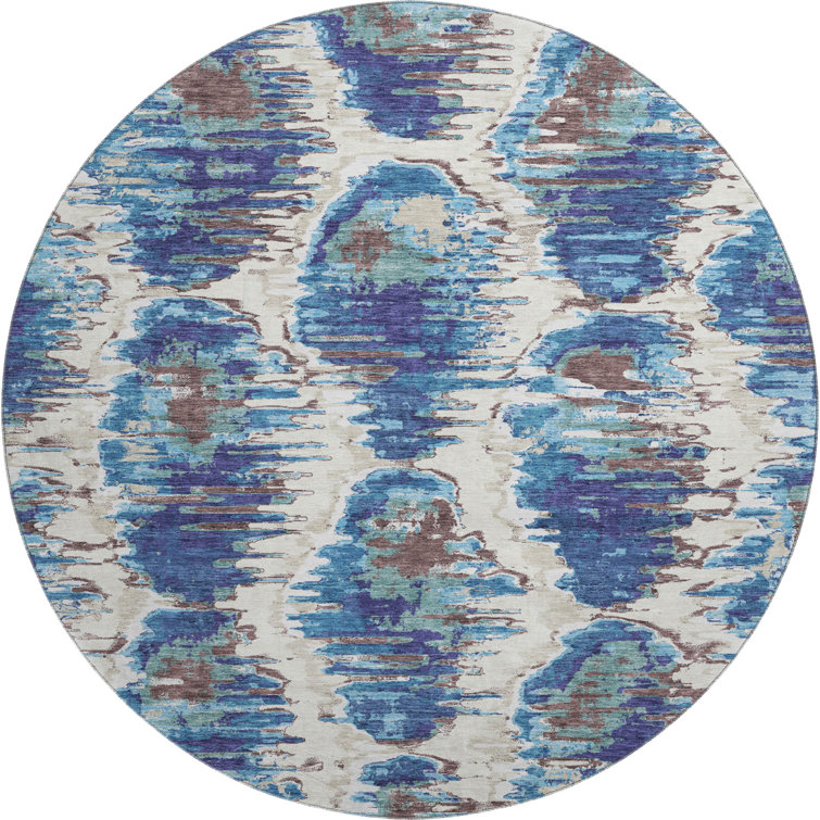 Premium Machine Washable Prisco Blue Rug