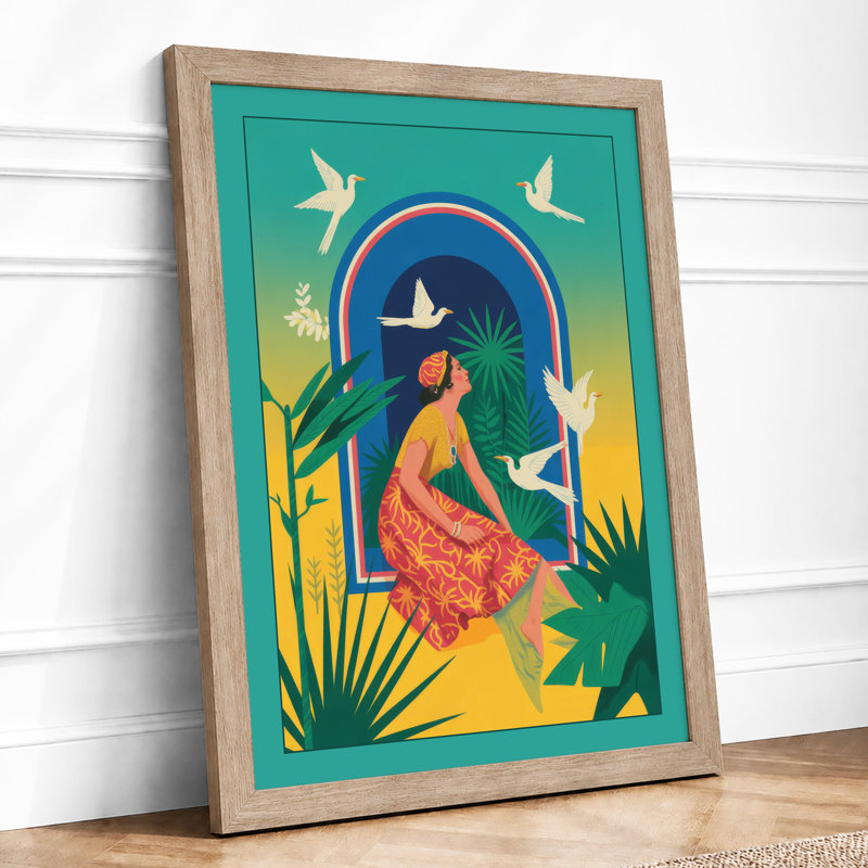 Woman In Paradise Tropical - Print, Oak, A4 - 29.7 x 21.0 cm