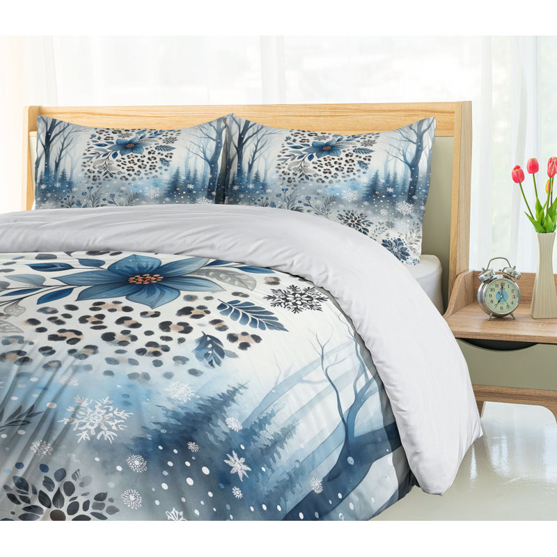 Winter Blue Duvet Cover, King Duvet Cover + 2 Standard Shams