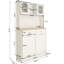 Garde-manger de 67,7 po de hauteur avec 3 tablettes réglables, 2 tiroirs et une poubelle inclinable de style moderne blanc pour les pièces. 1 poubelle. Cuisine, salle à manger, espace de vie. Ample