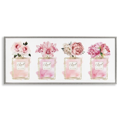 «Pink Floral Bouquets Glam Designer Fashion Jars» par Amanda Greenwood - impression d'art graphique