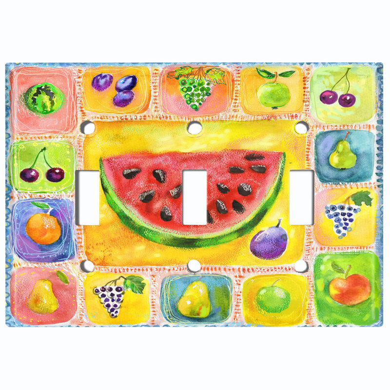 Food & Beverage 3 - Gang Toggle Light Switch Standard Wall Plate