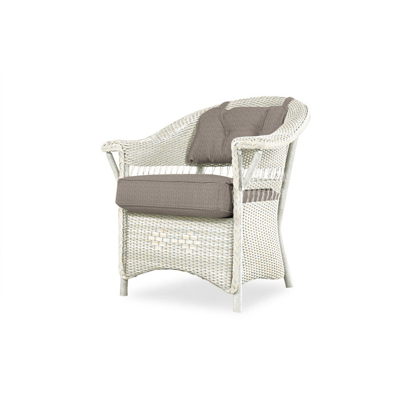 Nantucket Outdoor Dining Armchair, Antique White, Remy Pebble