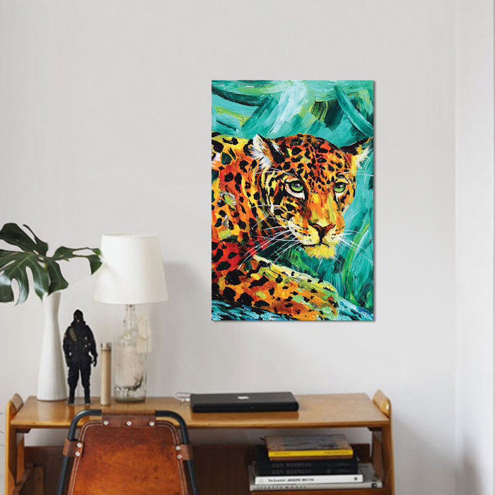 « jaguar », impression sur toile, H 60 po x l 40po x P 1,5 po, Pas de tapis, Toile tendue