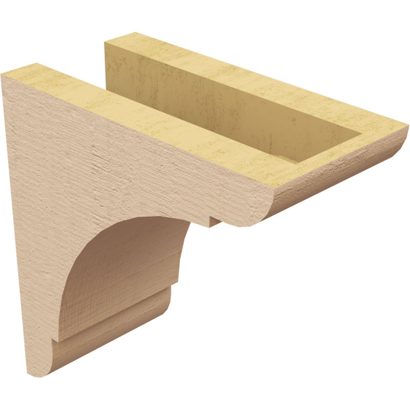 Olympic Rough Cedar Woodgrain TimberThane Corbel, Primed Tan, 8" H x 4" W x 8" D