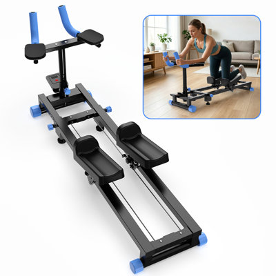 Spine Stretch Trainer, 51.2"L x 19.7"W x 24.4"H, ABS, 1 Pc, Blue, These images contains AI-generated human models. Some figures in this lifestyle photo