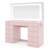 Lydia Extra-Large Makeup Vanity With Bluetooth Speakers And LED Mirror-106057668