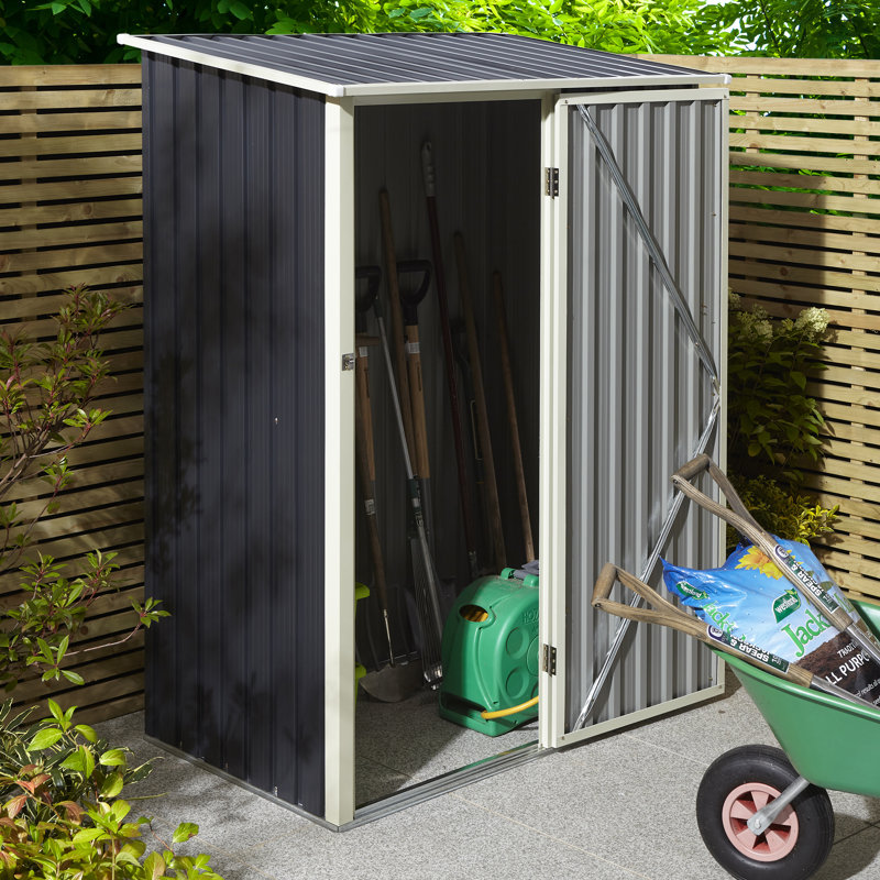Rowlinson Trentvale 5X3 Metal Pent Shed, Dark Grey