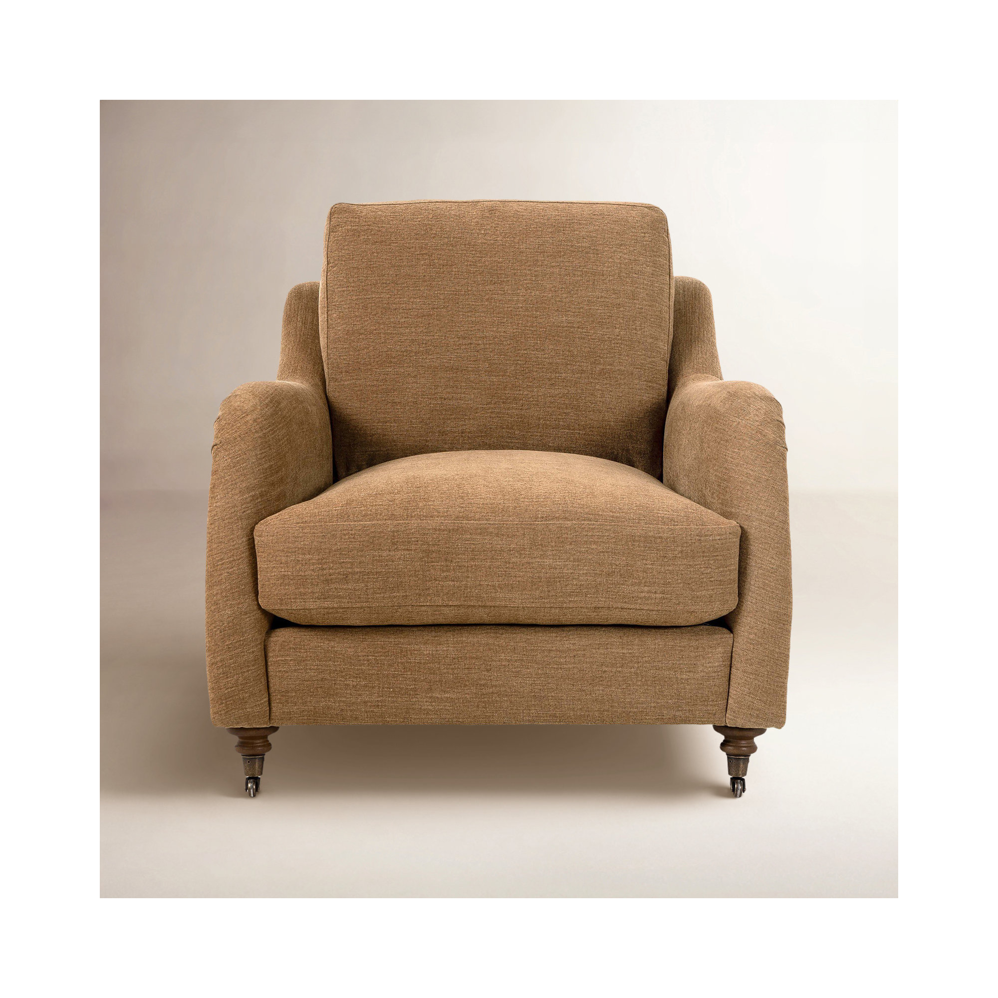 Lynne Upholstered Armchair, Ochre Polyester Blend