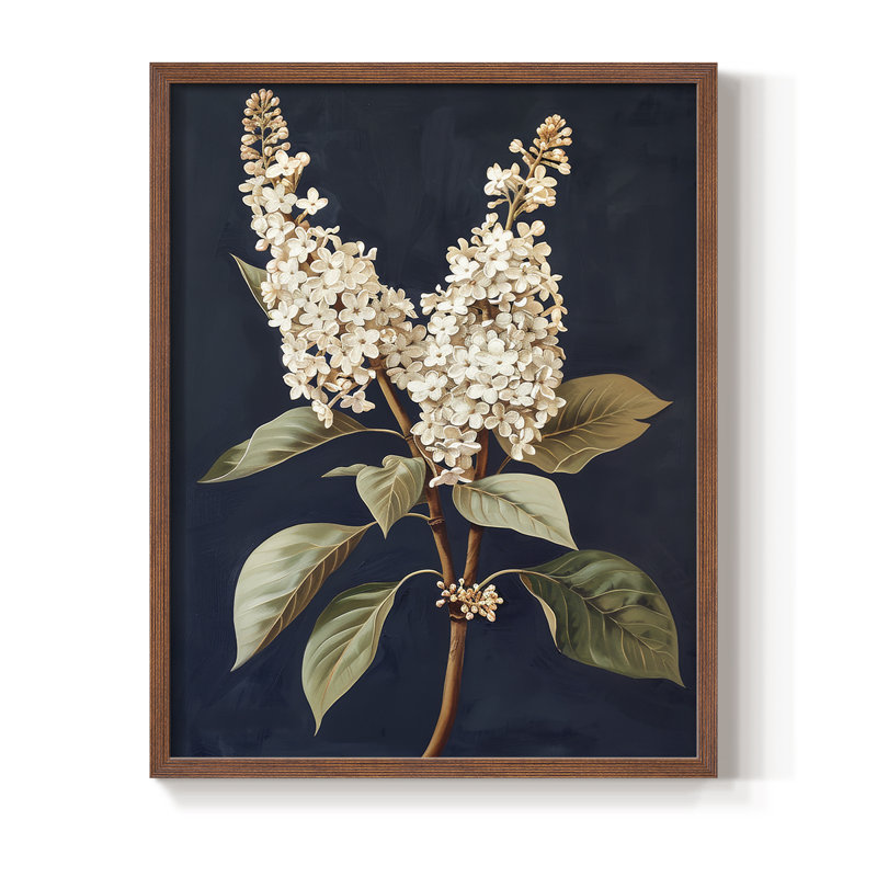Série FLORAL CLVI - reproduction encadrée de qualité supérieure - prête à être accrochée - aucun clou requis, Cadre noyer