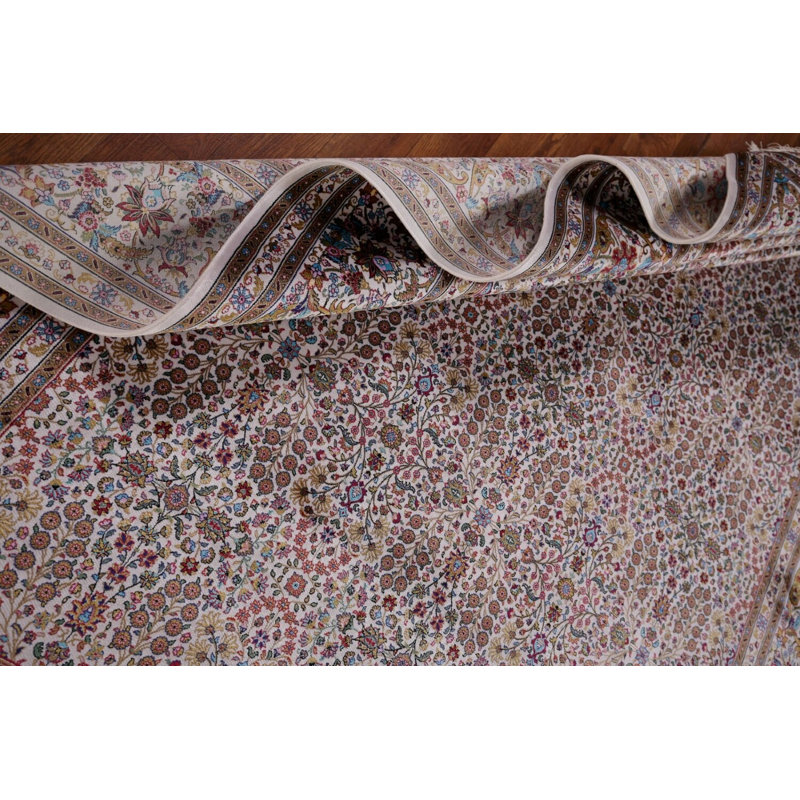 Tapis traditionnel turc à motif floral 5 x 8