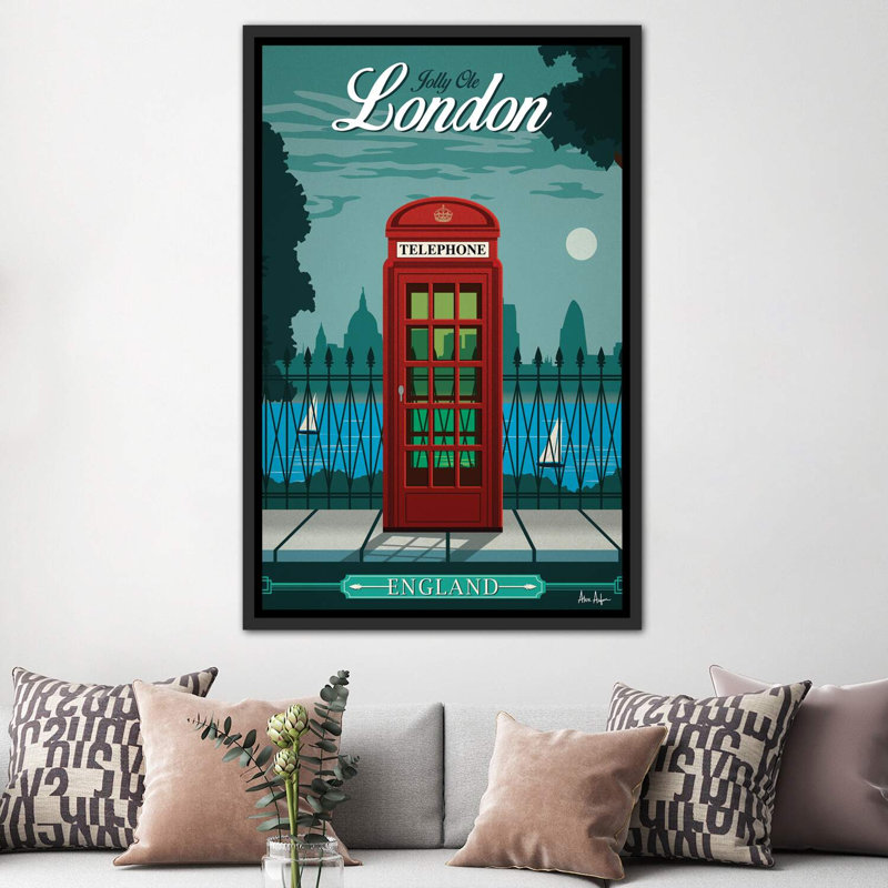 Londres - sans cadre, impression, H 60 po x l 40 po x P 1,5 po, Toile encadrée noire