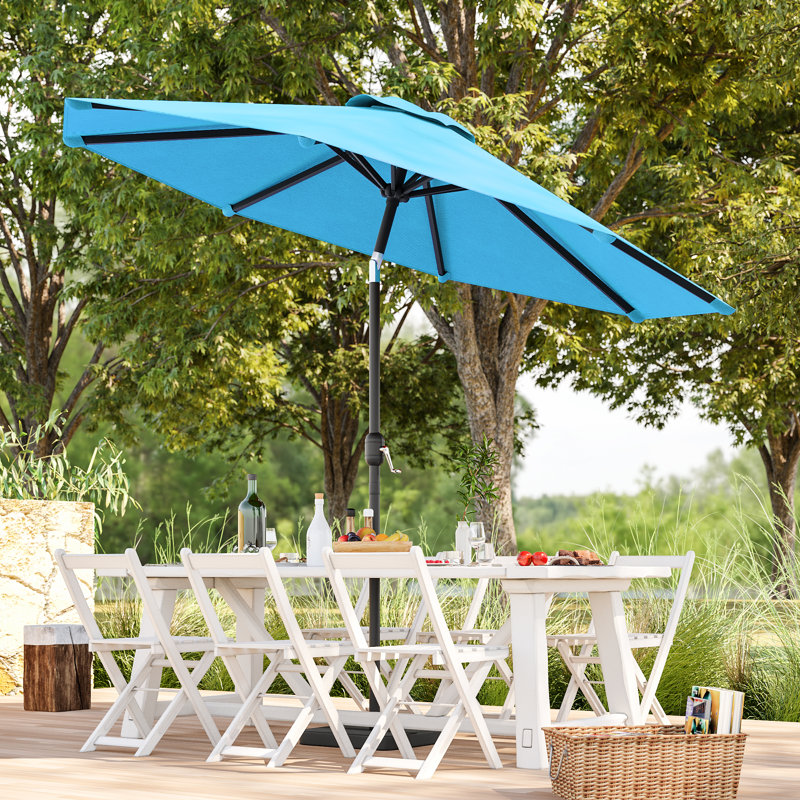 Parasol de terrasse 9 pi, Bleu lac