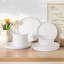 24 Piece Porcelain China Dinnerware Set - Service for 8 -1913378243