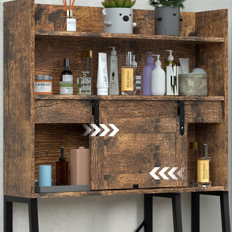 Lashena Freestanding Over The Toilet Storage, Fire Wood