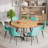 Round Dining Table Set with Velvet Upholstery Chairs-896957264-896957279-892995272