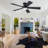 46" Low Profile Flush Mount Ceiling Fan Light With Remote/app Control-265384908