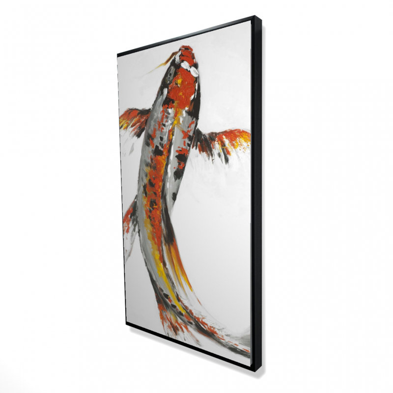 Butterfly koi fish - 24"x48" Framed canvas