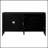 Retro Sideboard With Circular Groove Design And Round Metal Handles For Versatile Home Storage And Decor