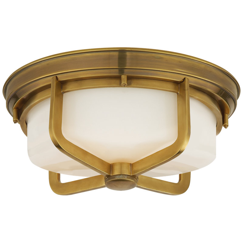 Thomas O'Brien Milton Large Flush Mount, Hand-Rubbed Antique Brass