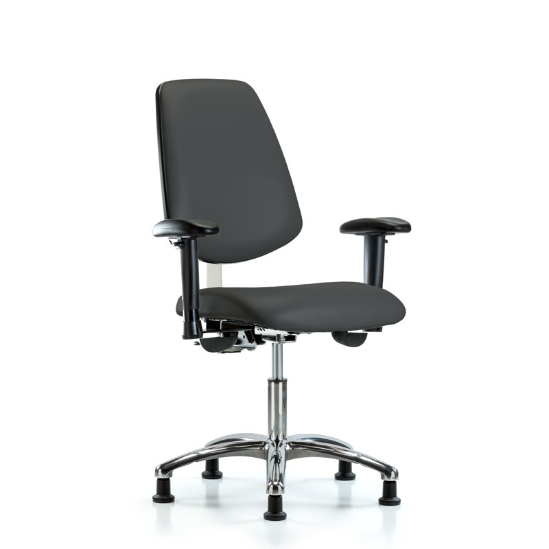 Chaise de travail ergonomique Amelie, Anthracite, Patins, Inclus