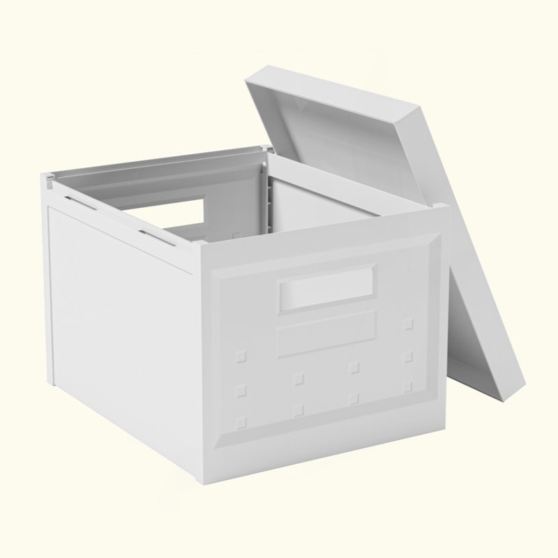Set Of 2 Collapsible Stackable Storage Box With Lids For Home Or Office Organization