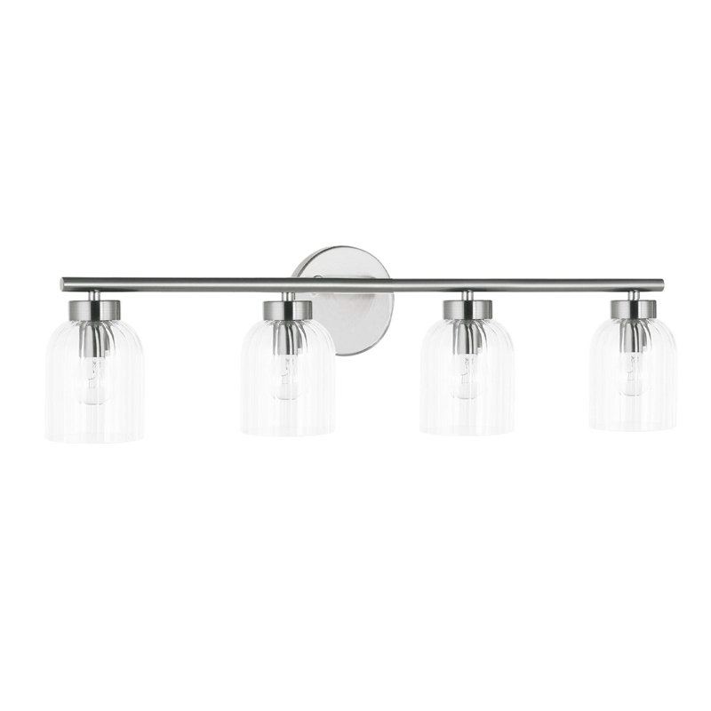 Éclairage pour meuble-lavabo à intensité variable Jescie, 4, Chrome poli