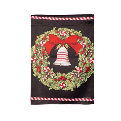 Christmas Bell and Wreath Garden Flag
