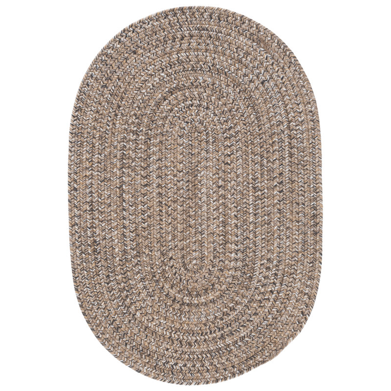 Braided Hand Loomed Performance Solid Color Indoor Indoor/Outdoor Area Rug, Oval 2' x 3'