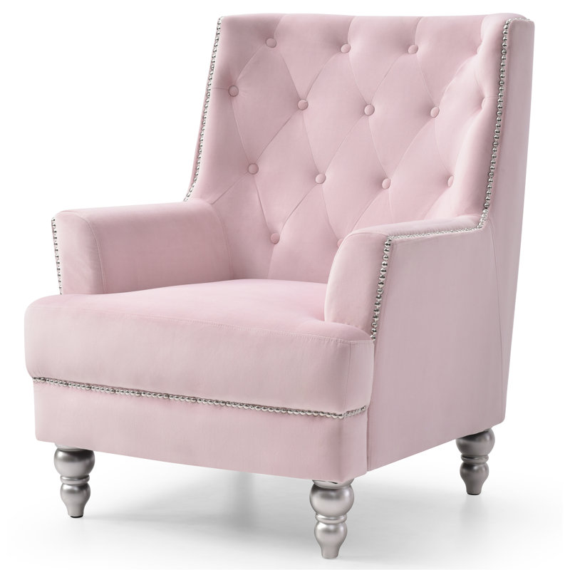 Charmant fauteuil traditionnel à accoudoirs ronds