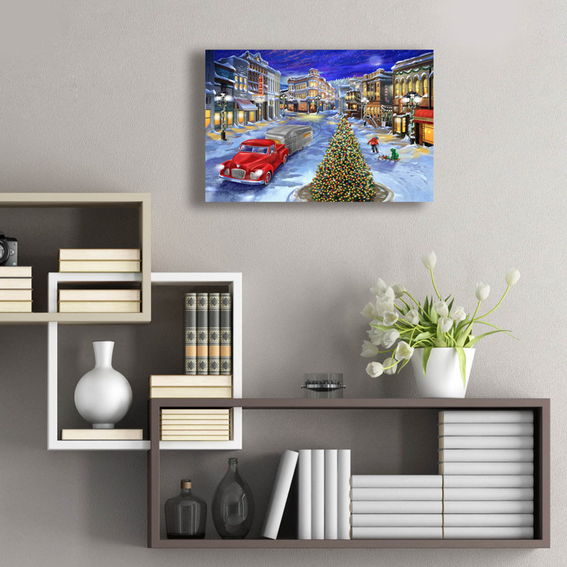 «Main Street Christmas» par Bigelow, illustrations en verre acrylique, H 16 po x l 24 po x P 0,2 po