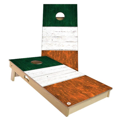 Ireland Flag Cornhole Board Set | Includes (2) Boards, (8) Bags & Optional Accessories