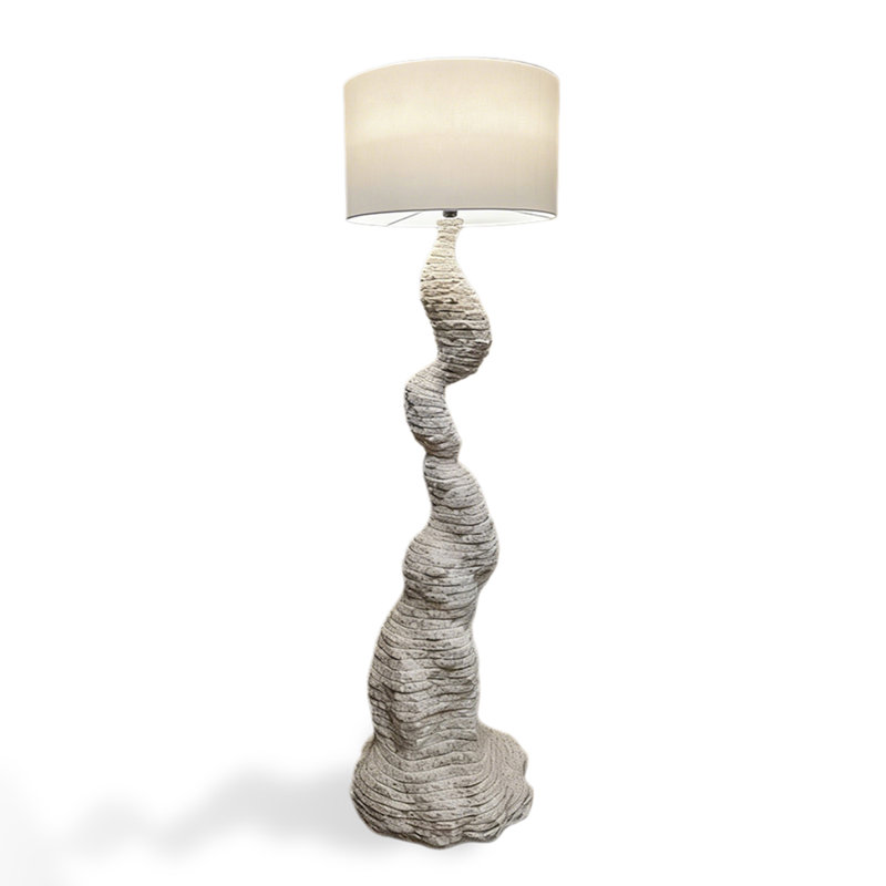 Blanc + acrylique beige-blanc + lampes sur pied de forme libre en acier verre