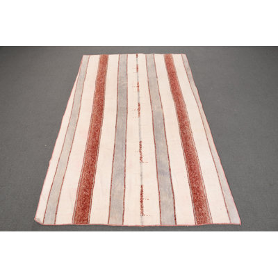 Tapis turc vintage à rayures turque rétro parfait pour la cuisine et la chambre à coucher